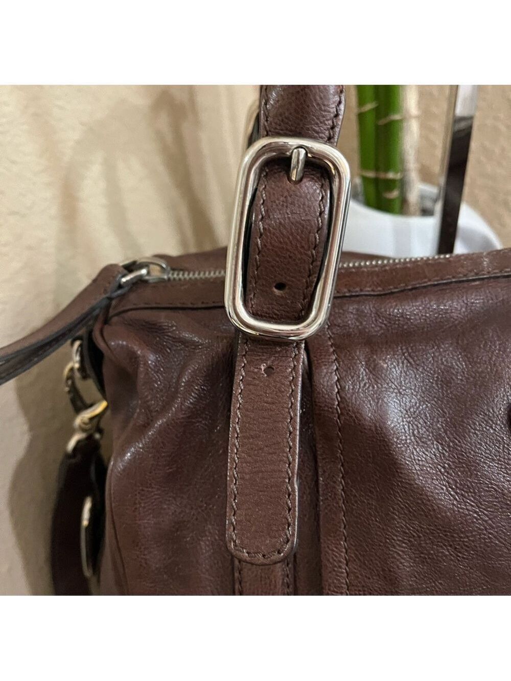TOD’S BROWN LEATHER G LINE SATCHEL BAG - Picture 4 of 14